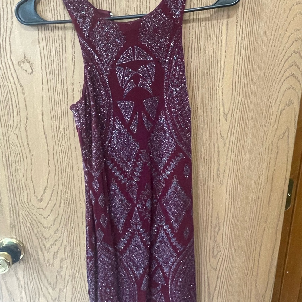 Speechless Burgundy Sequin Maxi Dress